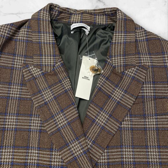 Urban Outfitters Brown Plaid Blazer Womens Size X-Large MSRP: $129 - Picture 10 of 16